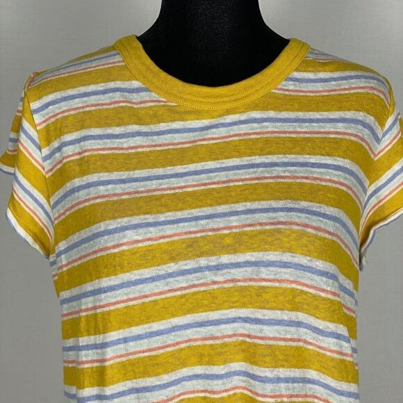 Madewell The Perfect Tee Upson Stripe Baby Tee Shirt - Women’s L - Picture 2 of 6
